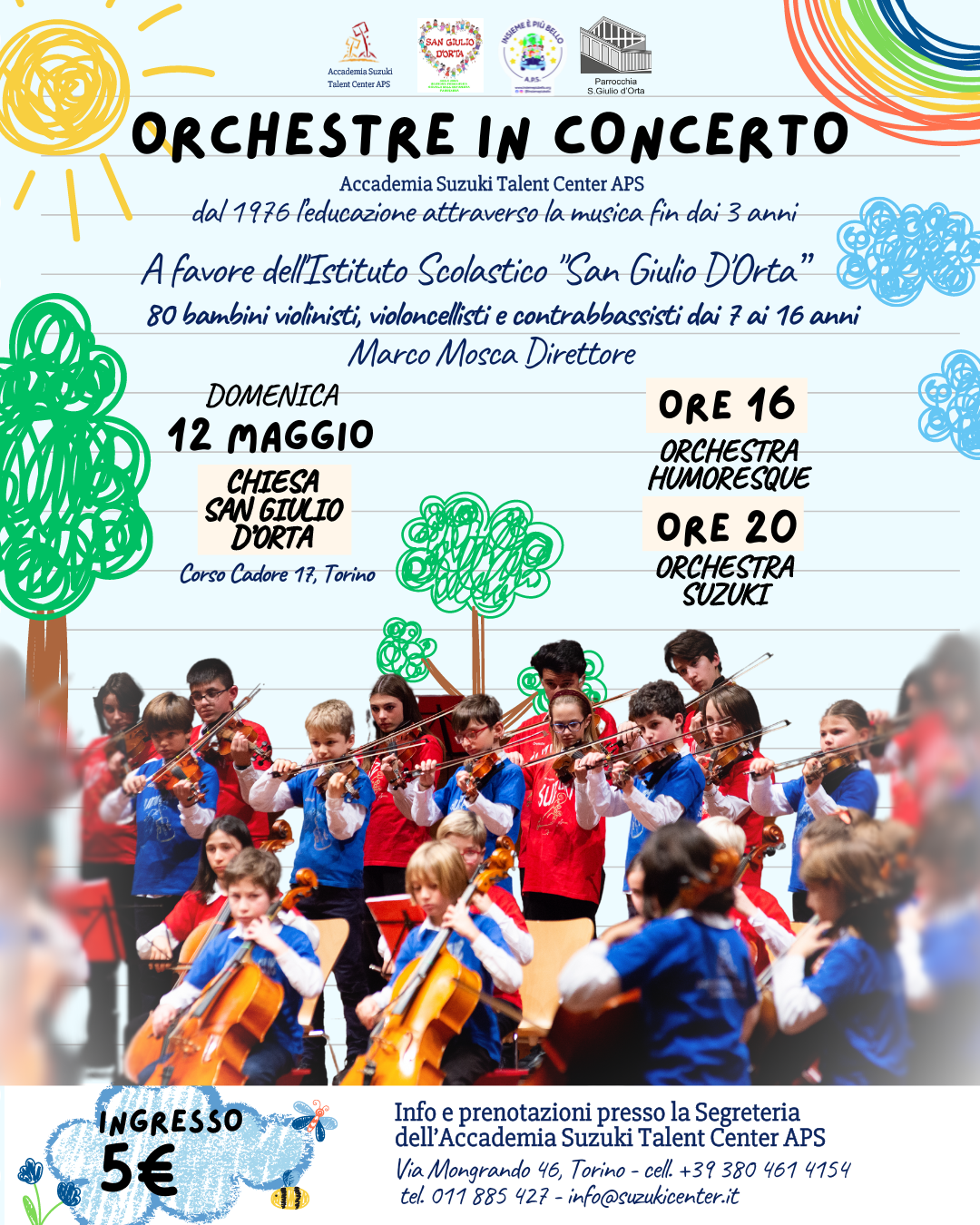 ORCHESTRE IN CONCERTO, il concerto delle Orchestre Humoresque e Suzuki a favore dell’Istituto Scolastico “San Giulio D’Orta”